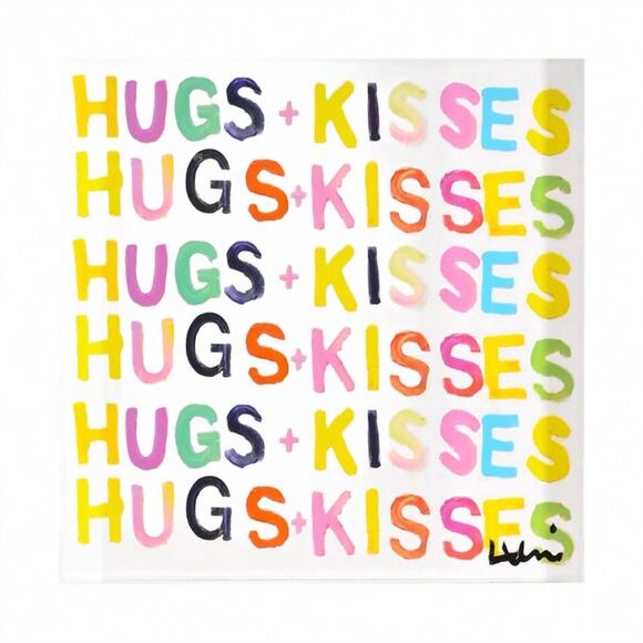 NEW KERRI ROSENTHAL hugs kisses block of love in multi color